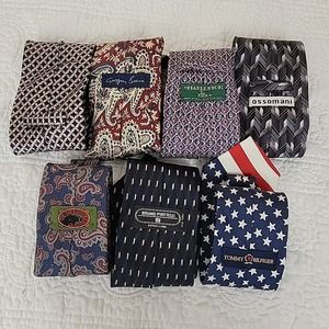 LOT OF 7 Men's Ties Various Brands Tommy Hilfiger Ossomani Bruno‎ Piatelli etc